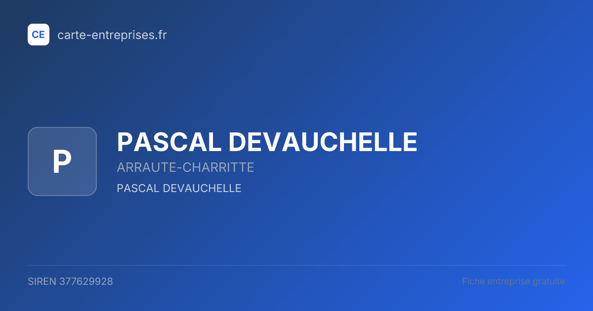 PASCAL DEVAUCHELLE — 377629928 — fiche entreprise