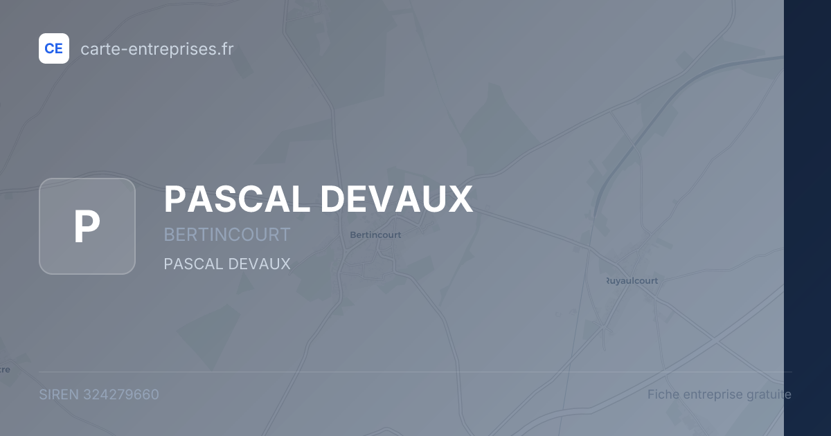 PASCAL DEVAUX — 324279660 — fiche entreprise