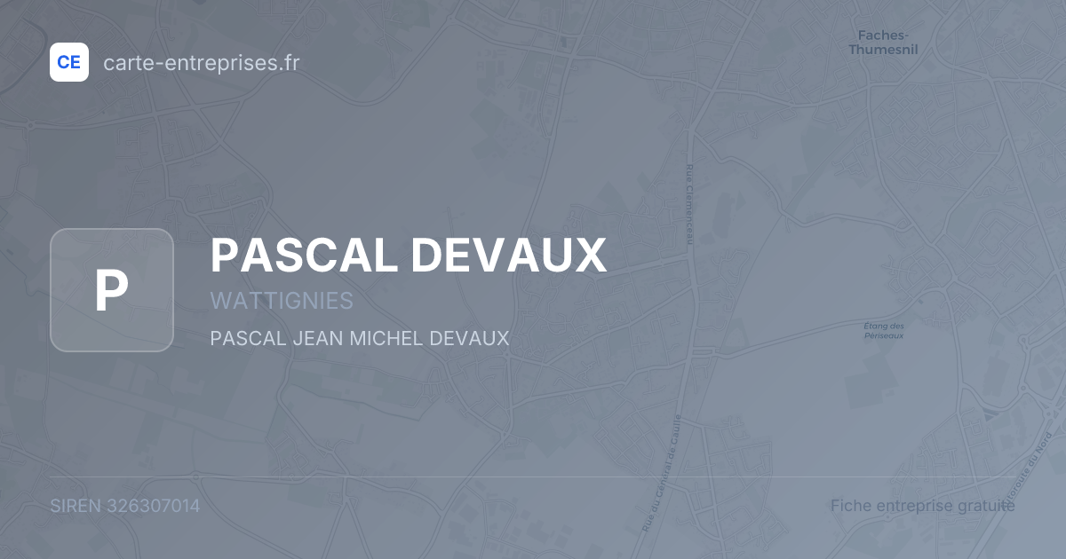 PASCAL DEVAUX — 326307014 — fiche entreprise