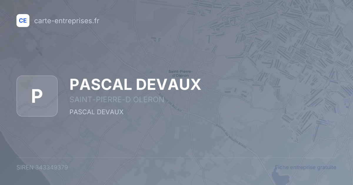 PASCAL DEVAUX — 343349379 — fiche entreprise