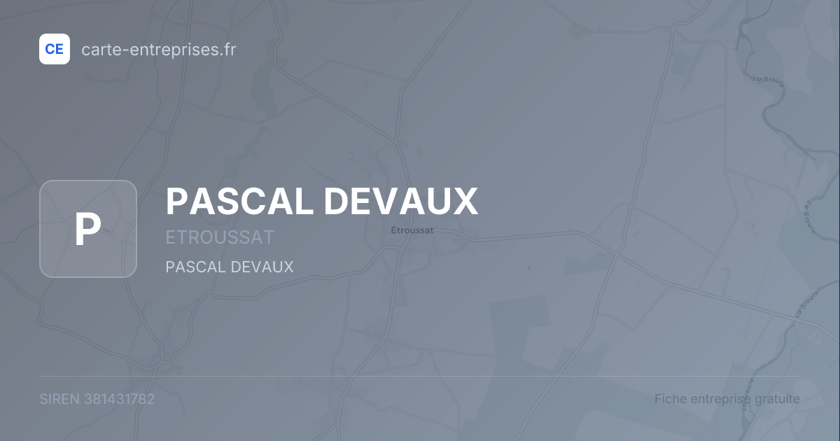 PASCAL DEVAUX — 381431782 — fiche entreprise