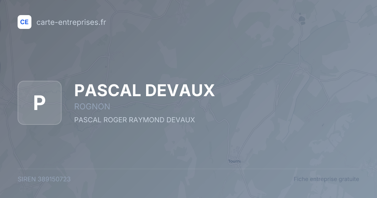 PASCAL DEVAUX — 389150723 — fiche entreprise