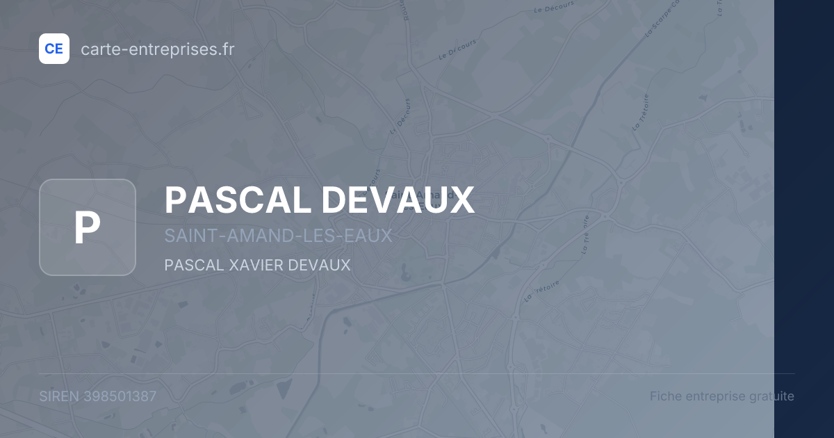PASCAL DEVAUX — 398501387 — fiche entreprise