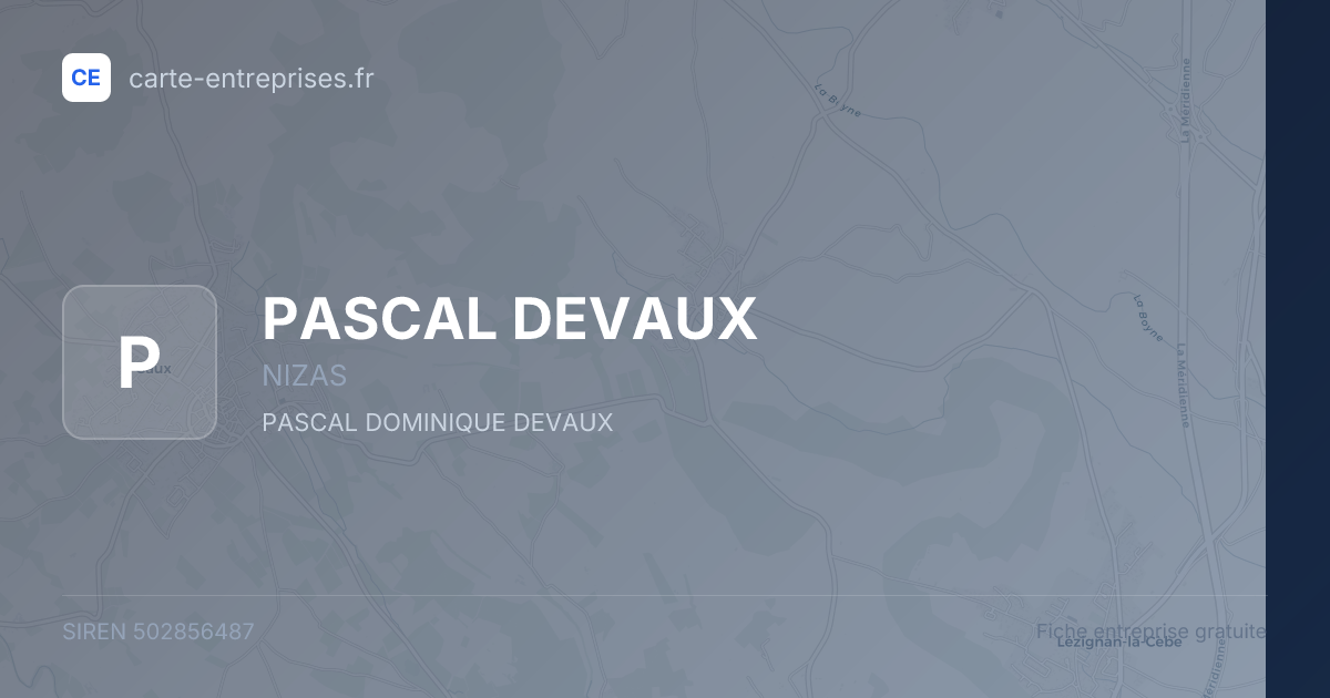 PASCAL DEVAUX — 502856487 — fiche entreprise