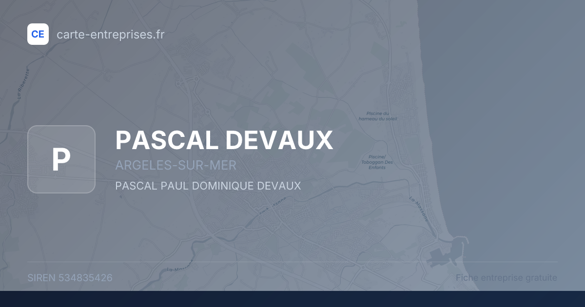 PASCAL DEVAUX — 534835426 — fiche entreprise