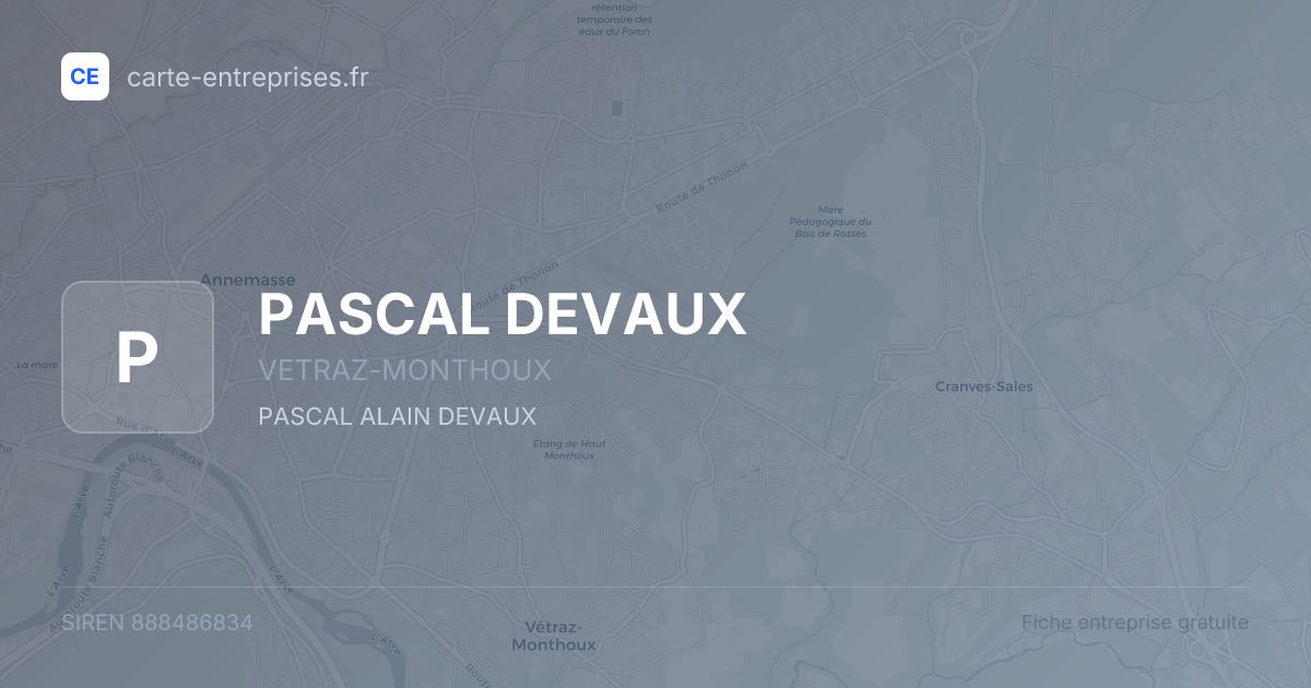 PASCAL DEVAUX — 888486834 — fiche entreprise