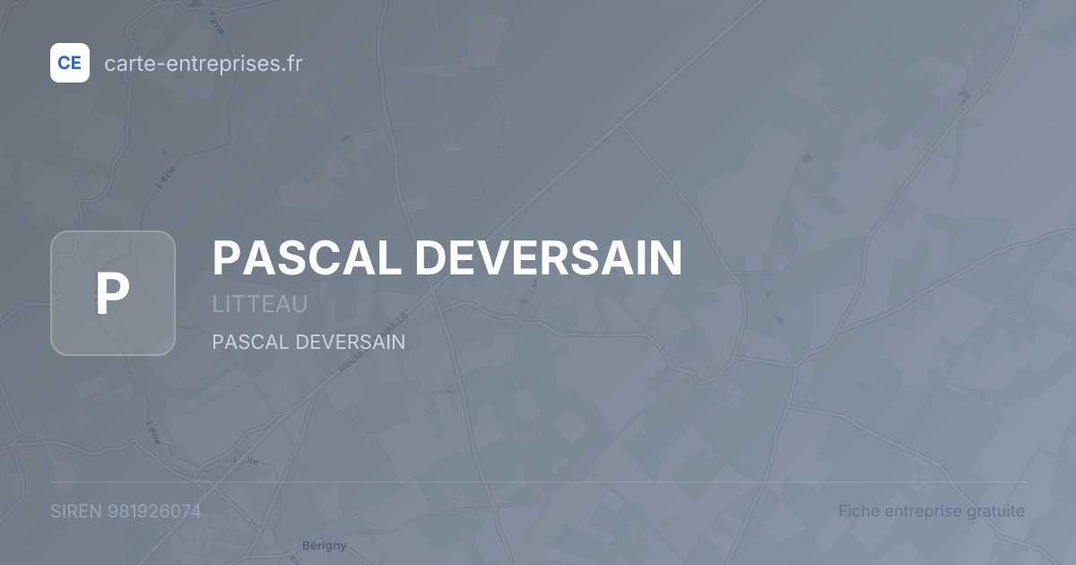 PASCAL DEVERSAIN — 981926074 — fiche entreprise
