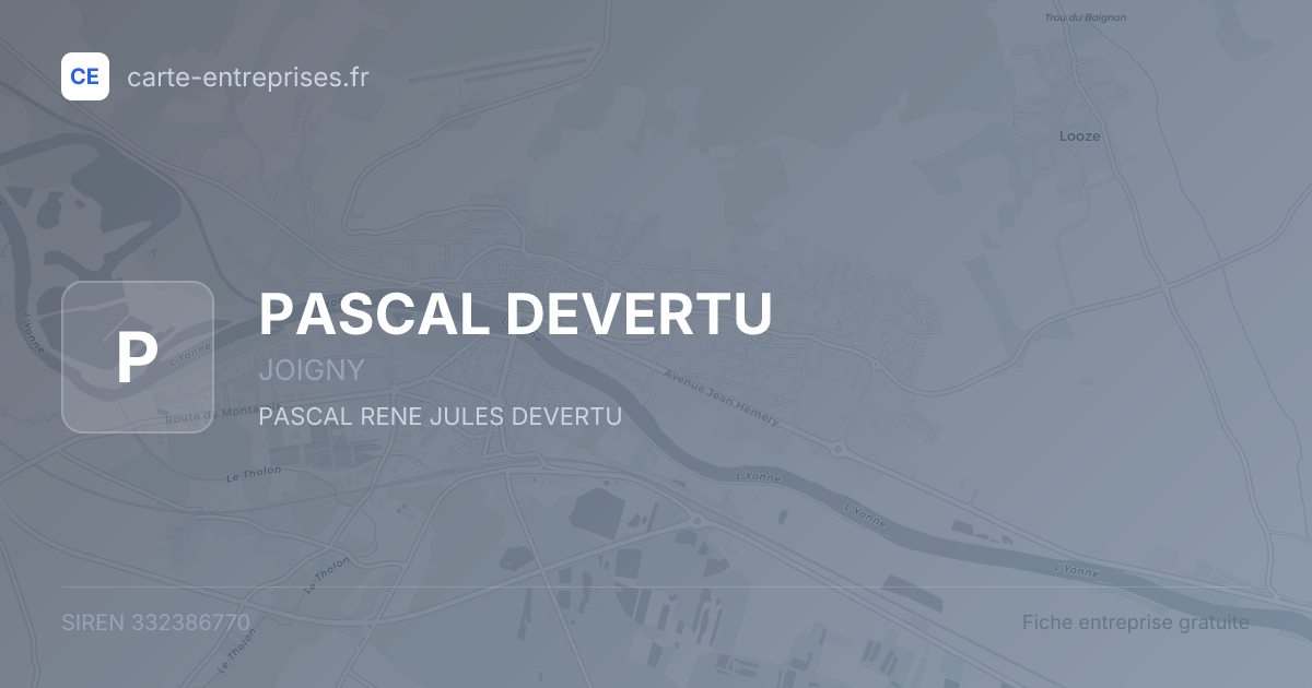 PASCAL DEVERTU — 332386770 — fiche entreprise