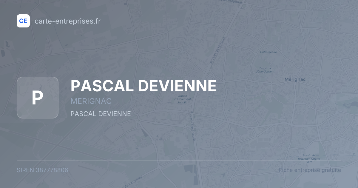 PASCAL DEVIENNE — 387778806 — fiche entreprise