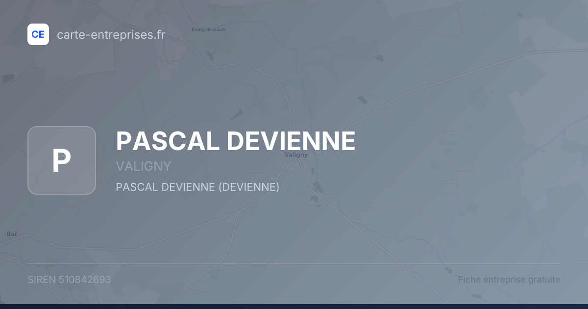 PASCAL DEVIENNE — 510842693 — fiche entreprise