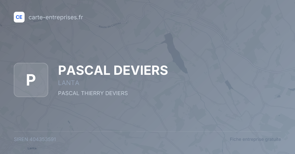 PASCAL DEVIERS — 404353591 — fiche entreprise