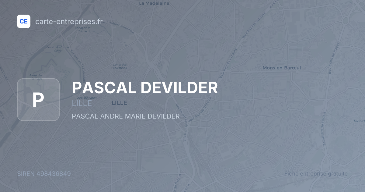 PASCAL DEVILDER — 498436849 — fiche entreprise