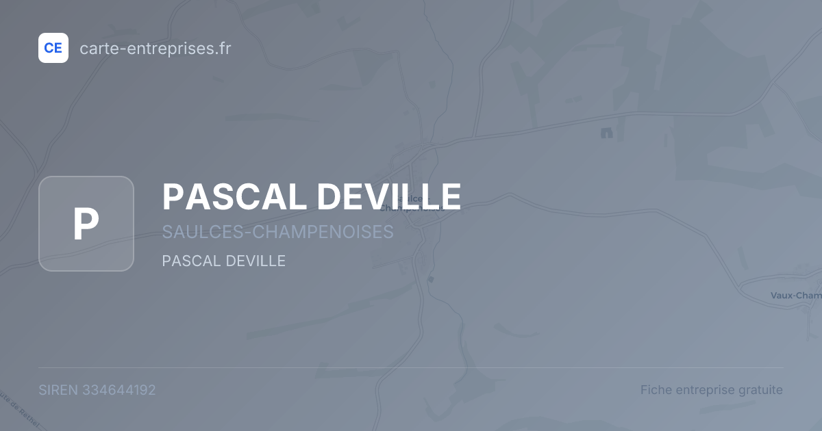 PASCAL DEVILLE — 334644192 — fiche entreprise