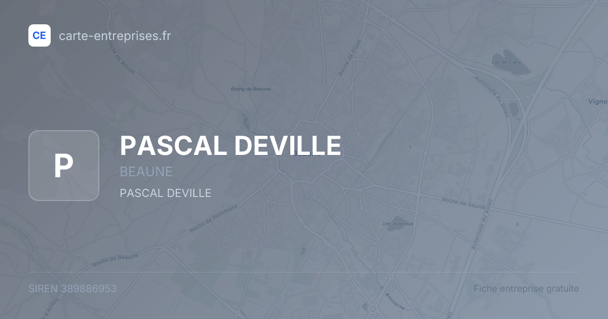 PASCAL DEVILLE — 389886953 — fiche entreprise