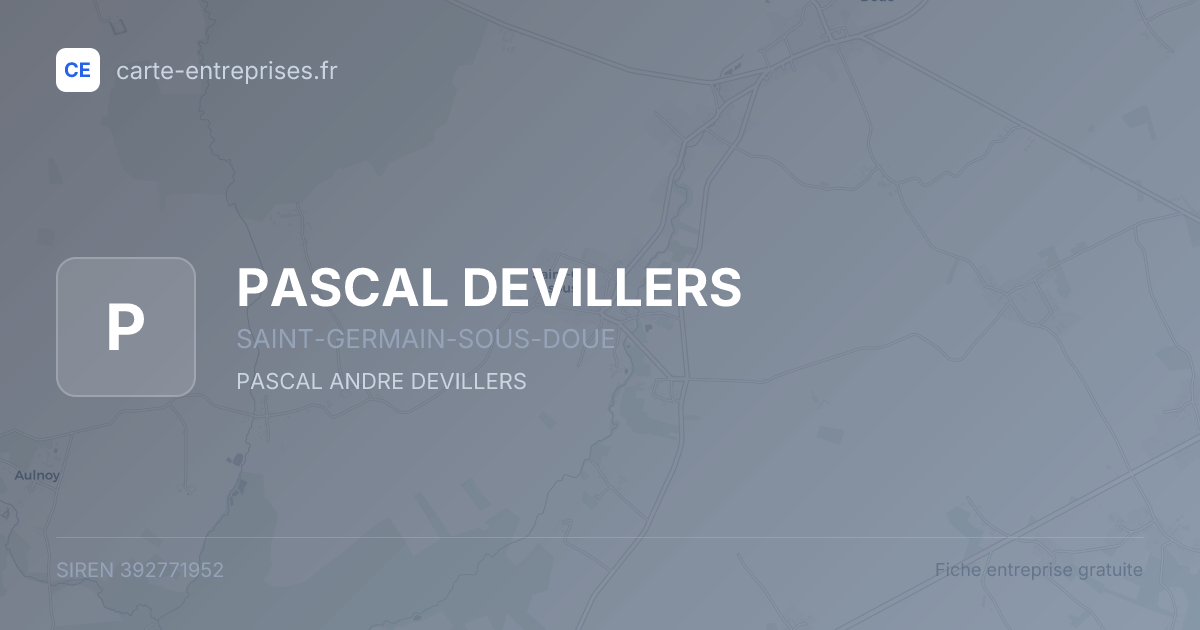 PASCAL DEVILLERS — 392771952 — fiche entreprise