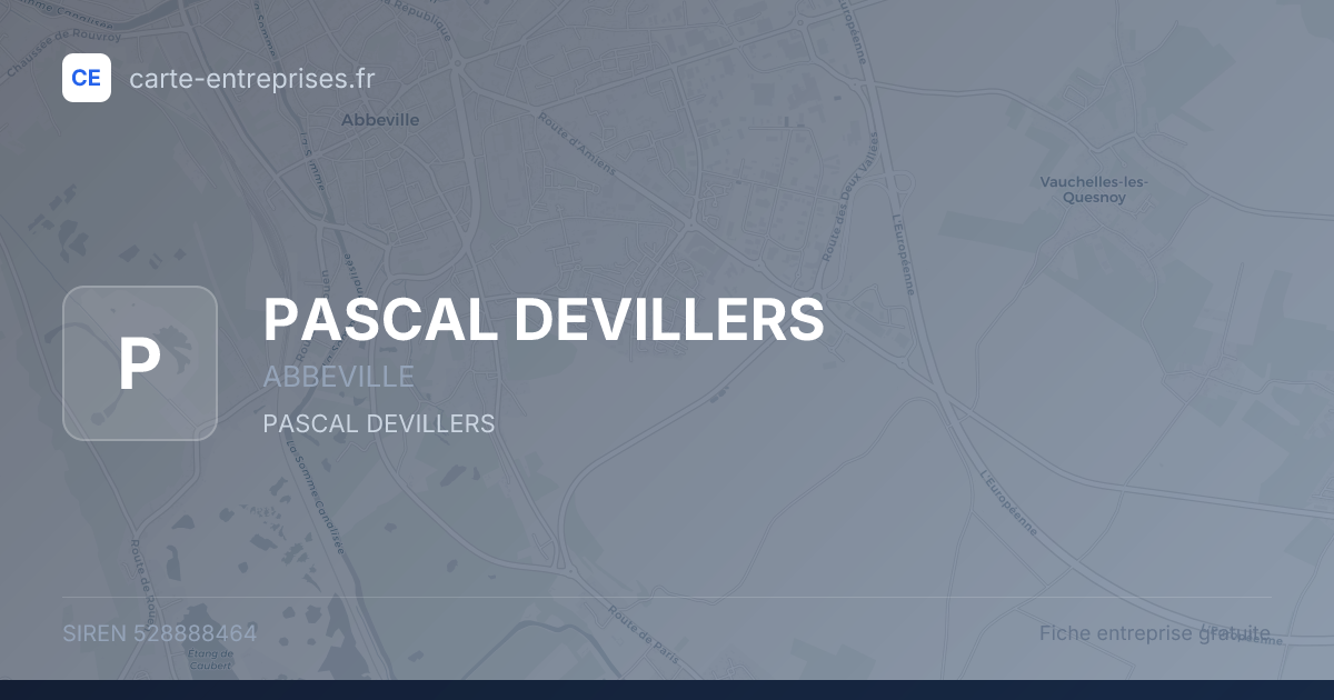 PASCAL DEVILLERS — 528888464 — fiche entreprise