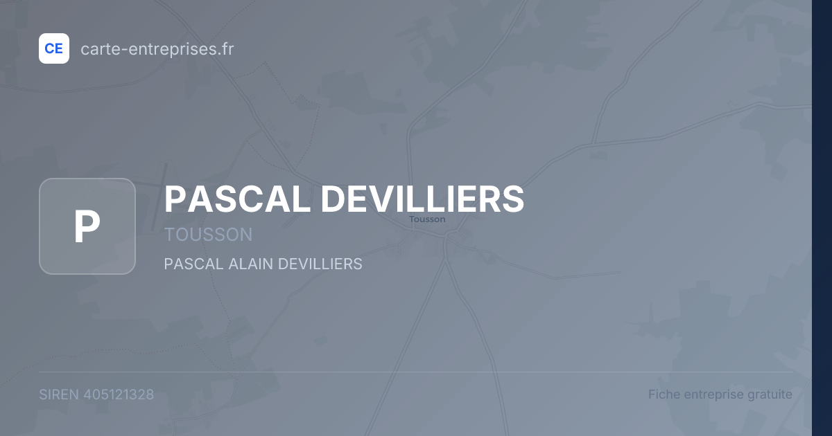 PASCAL DEVILLIERS — 405121328 — fiche entreprise