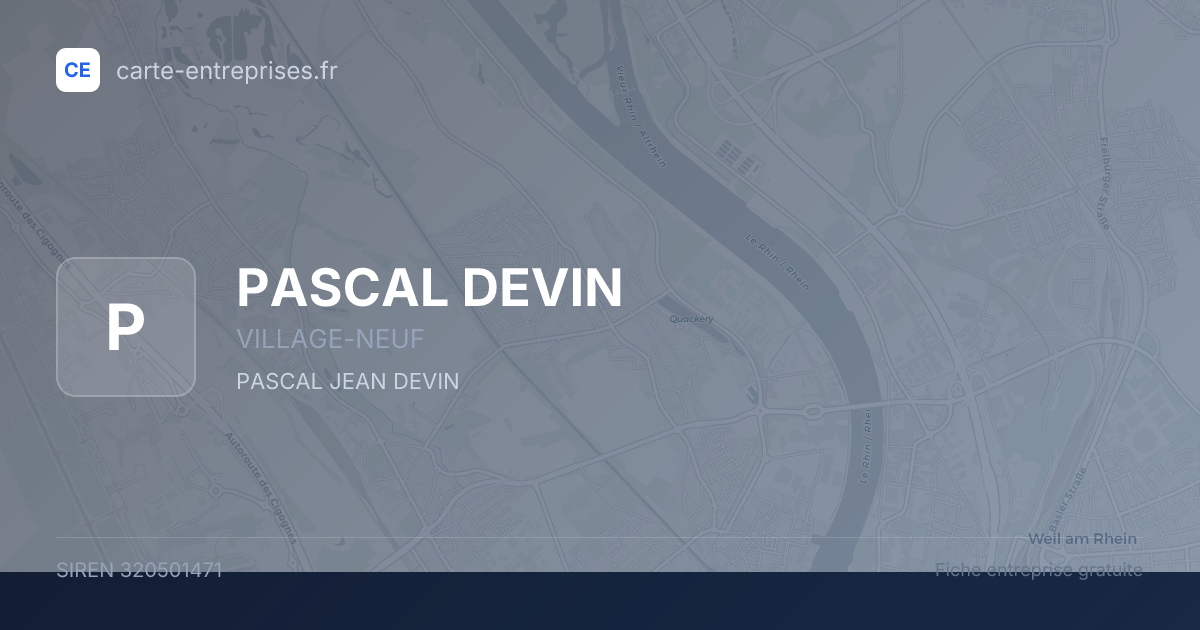 PASCAL DEVIN — 320501471 — fiche entreprise