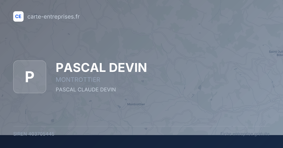 PASCAL DEVIN — 403705445 — fiche entreprise