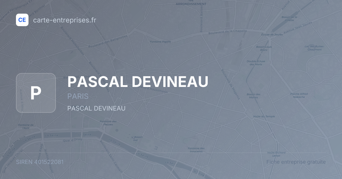 PASCAL DEVINEAU — 401522081 — fiche entreprise