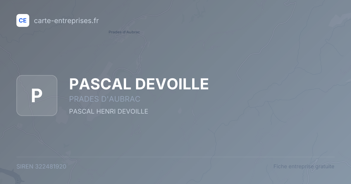 PASCAL DEVOILLE — 322481920 — fiche entreprise