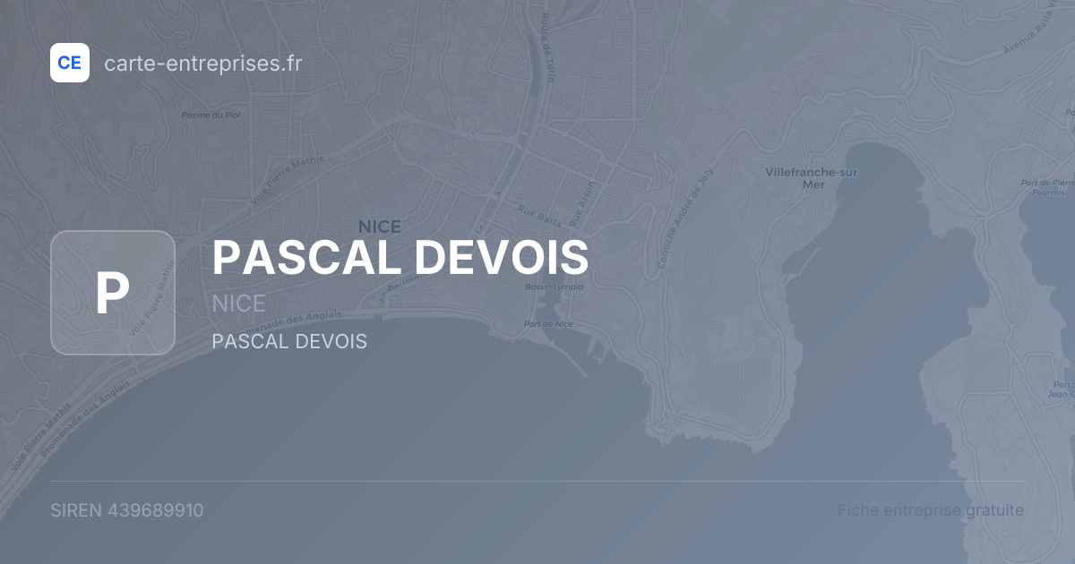 PASCAL DEVOIS — 439689910 — fiche entreprise