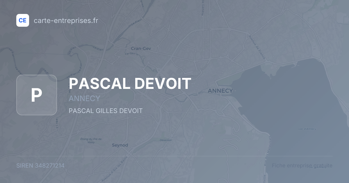 PASCAL DEVOIT — 348271214 — fiche entreprise