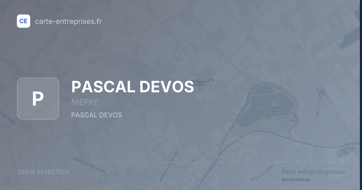 PASCAL DEVOS — 334827078 — fiche entreprise