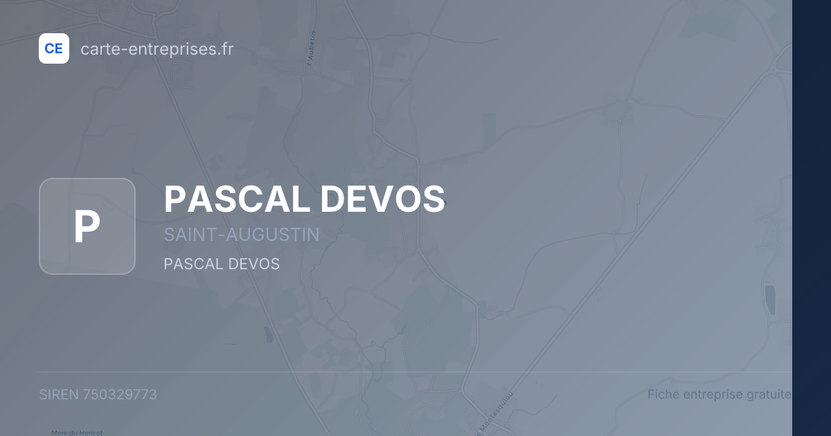 PASCAL DEVOS — 750329773 — fiche entreprise