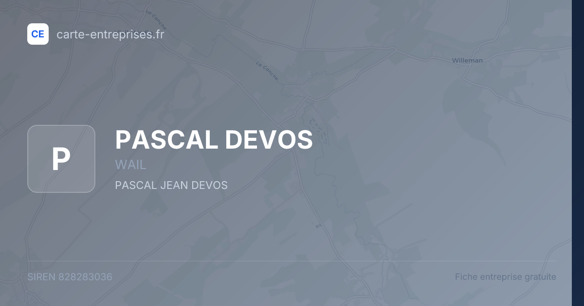 PASCAL DEVOS — 828283036 — fiche entreprise