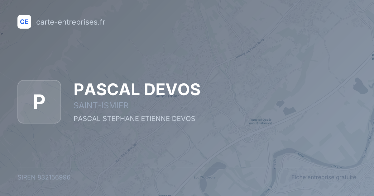 PASCAL DEVOS — 832156996 — fiche entreprise