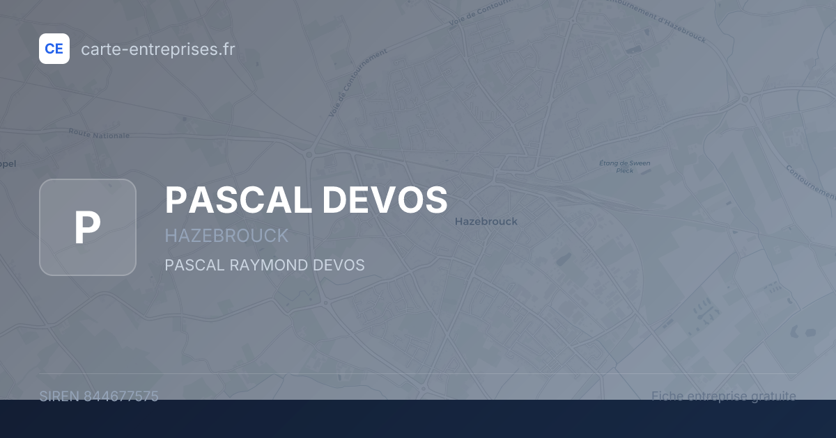 PASCAL DEVOS — 844677575 — fiche entreprise