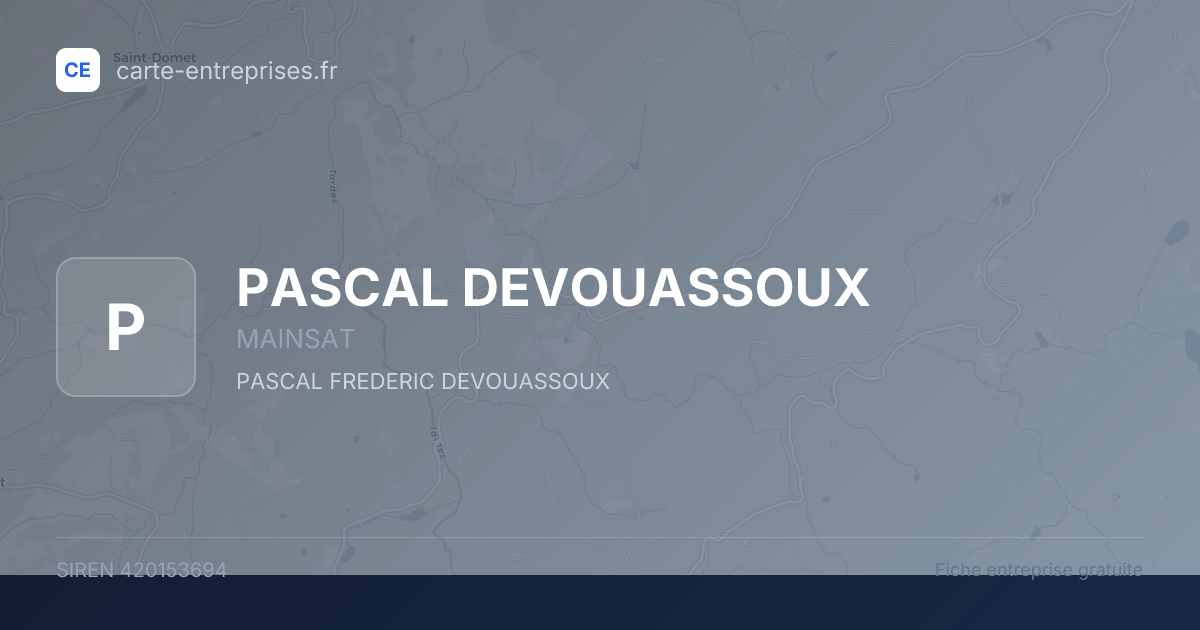 PASCAL DEVOUASSOUX — 420153694 — fiche entreprise