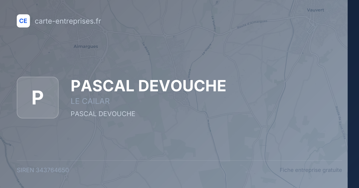 PASCAL DEVOUCHE — 343764650 — fiche entreprise