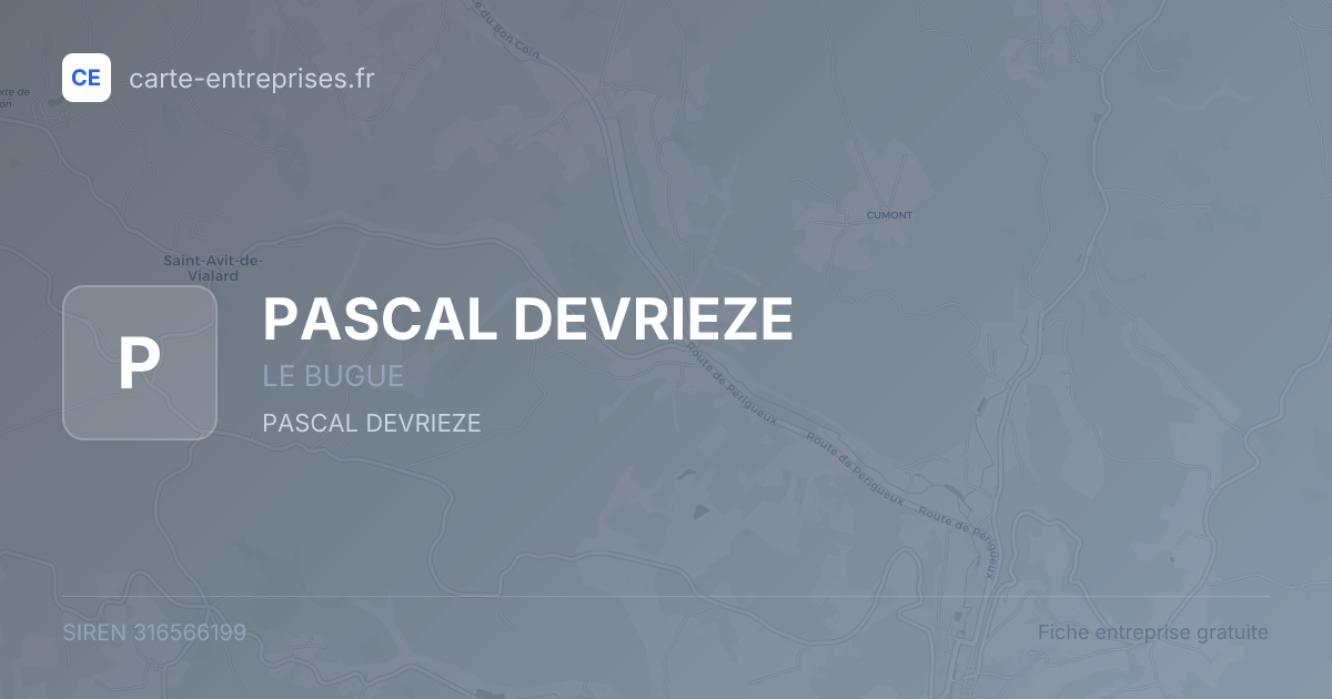 PASCAL DEVRIEZE — 316566199 — fiche entreprise
