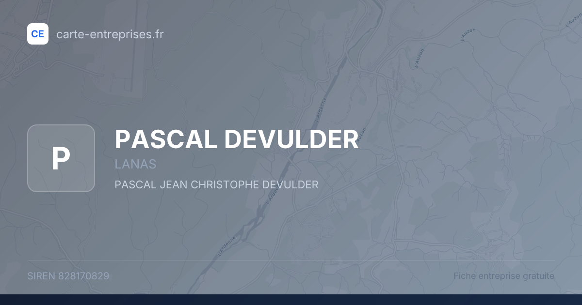 PASCAL DEVULDER — 828170829 — fiche entreprise