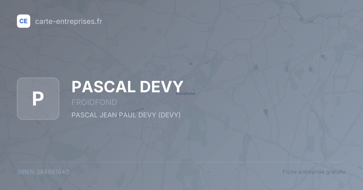 PASCAL DEVY — 384991840 — fiche entreprise