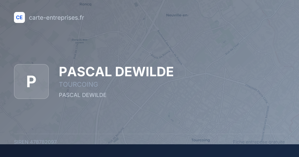 PASCAL DEWILDE — 478782097 — fiche entreprise