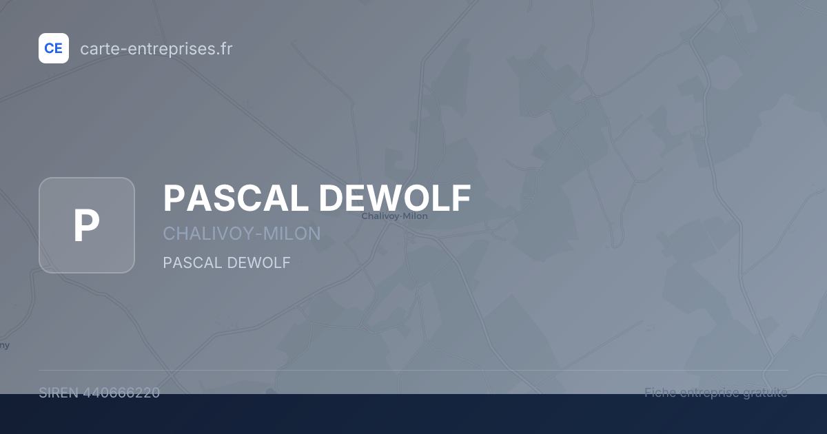 PASCAL DEWOLF — 440666220 — fiche entreprise