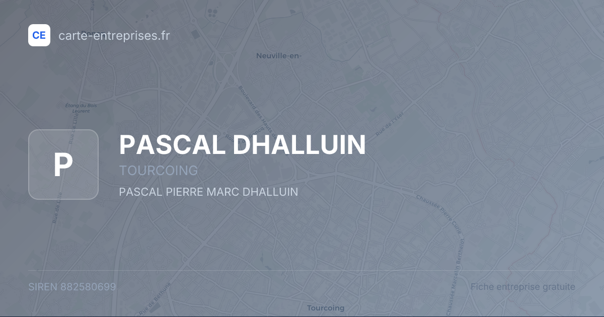 PASCAL DHALLUIN — 882580699 — fiche entreprise