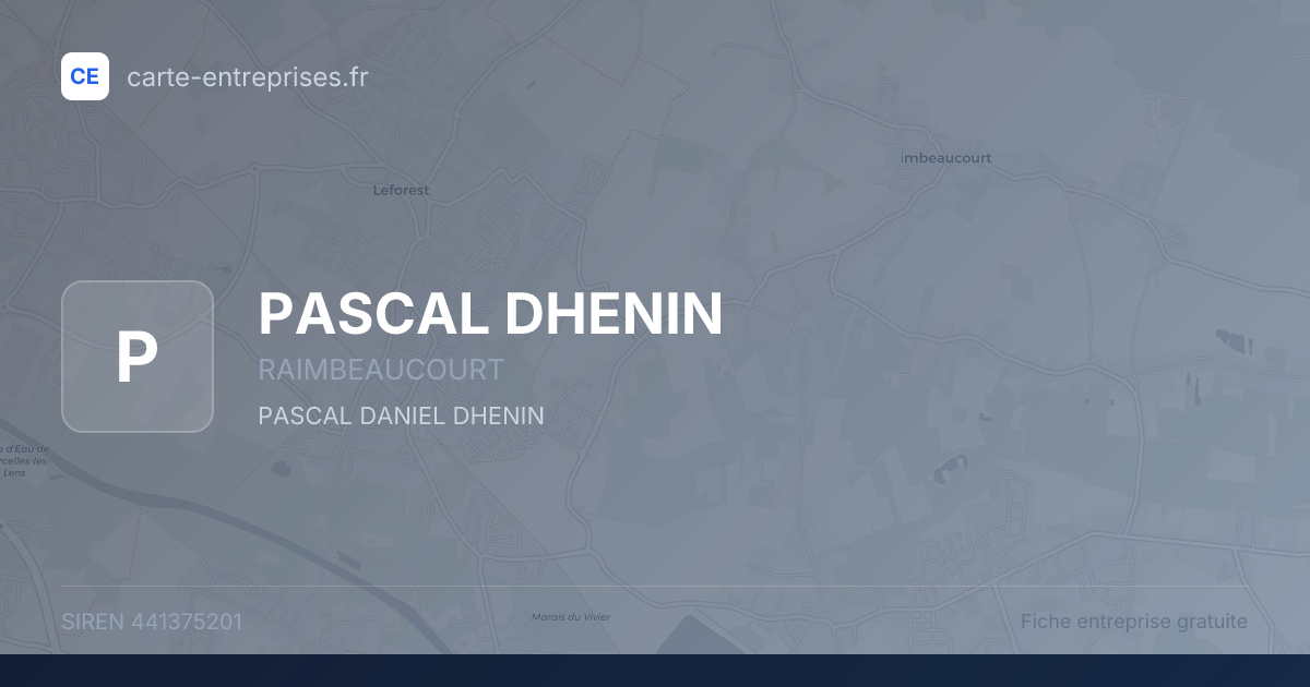 PASCAL DHENIN — 441375201 — fiche entreprise