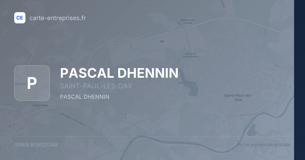 PASCAL DHENNIN — 808021349 — fiche entreprise