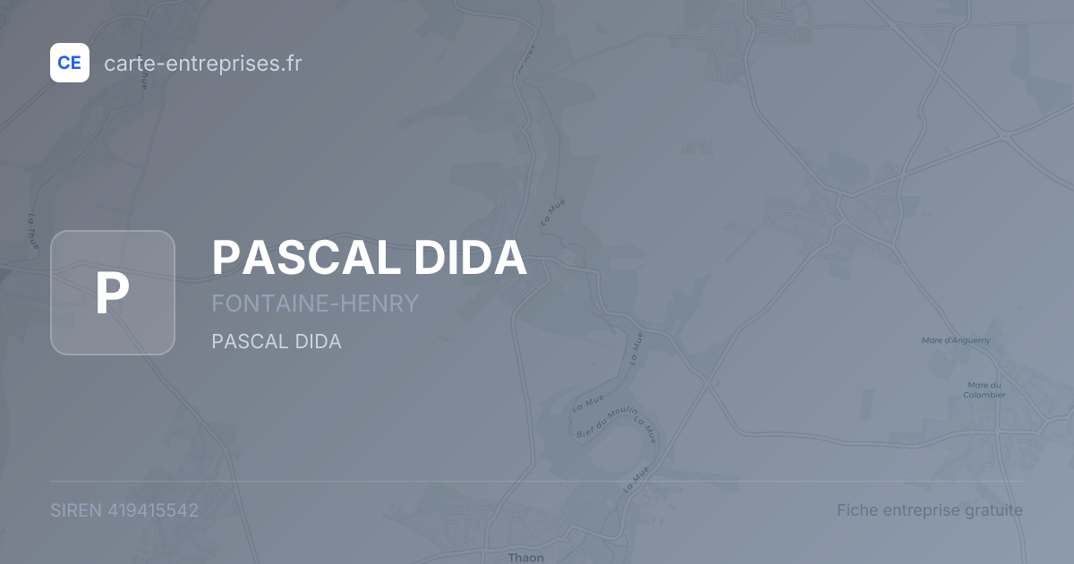 PASCAL DIDA — 419415542 — fiche entreprise