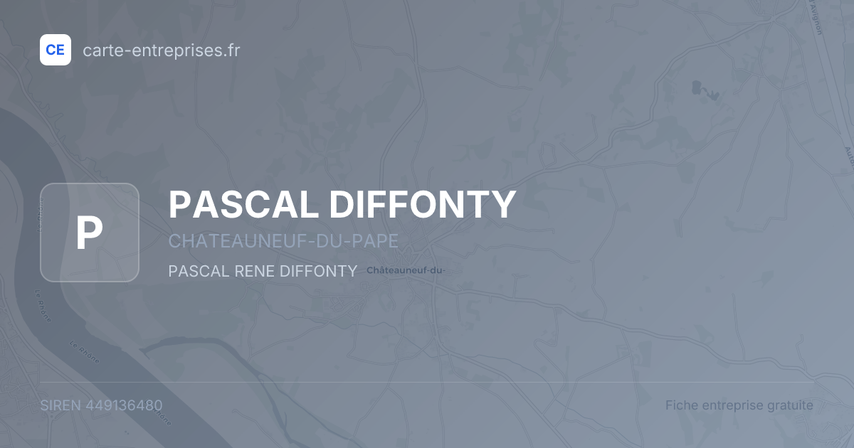 PASCAL DIFFONTY — 449136480 — fiche entreprise