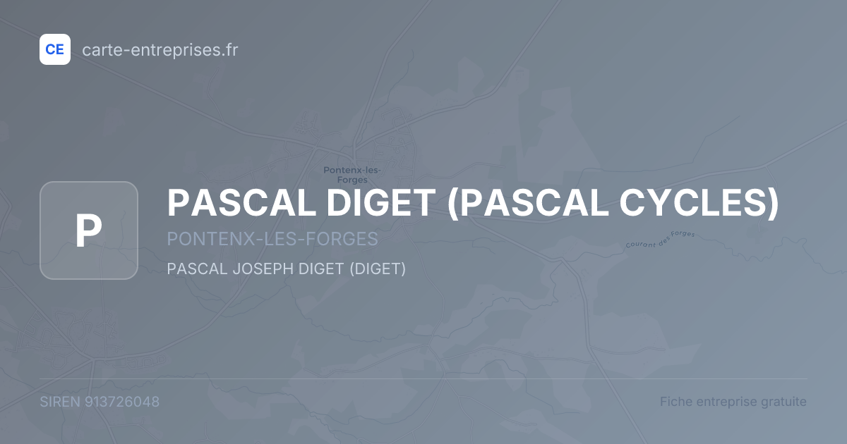 PASCAL DIGET (PASCAL CYCLES) — 913726048 — fiche entreprise