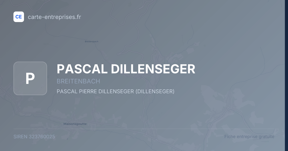 PASCAL DILLENSEGER — 323760025 — fiche entreprise