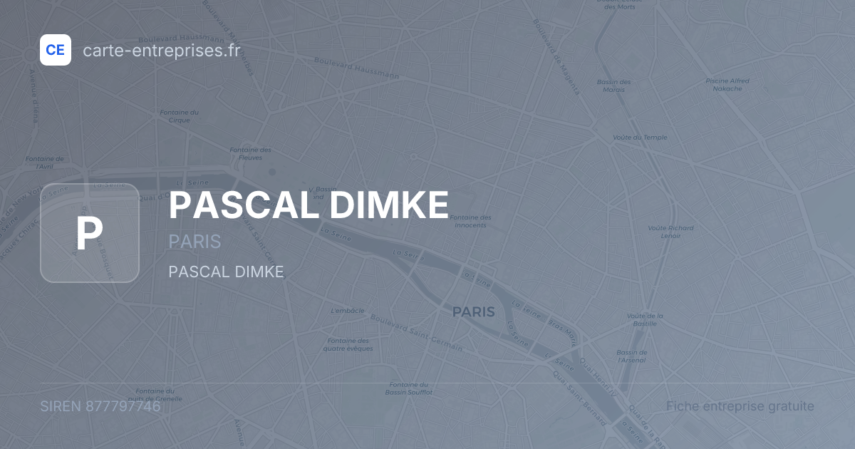 PASCAL DIMKE — 877797746 — fiche entreprise