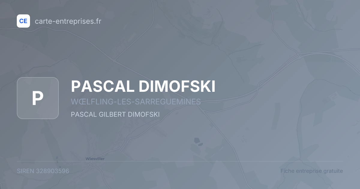 PASCAL DIMOFSKI — 328903596 — fiche entreprise