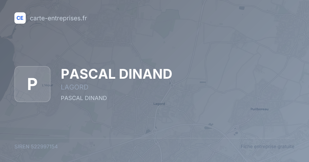 PASCAL DINAND — 522997154 — fiche entreprise