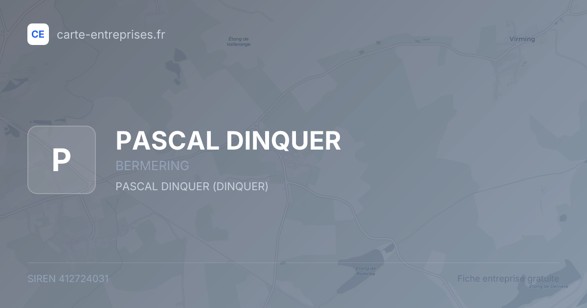 PASCAL DINQUER — 412724031 — fiche entreprise
